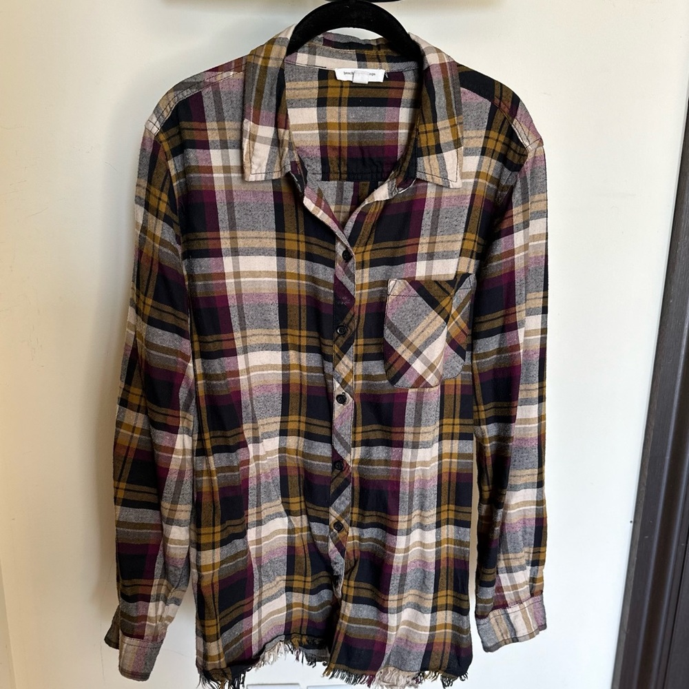 Plaid shirt Beach lunch Lounge sz L